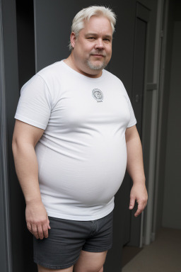 Swedish middle-aged male with  white hair