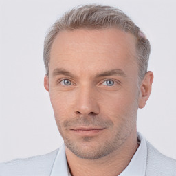 Neutral white adult male with short  brown hair and brown eyes