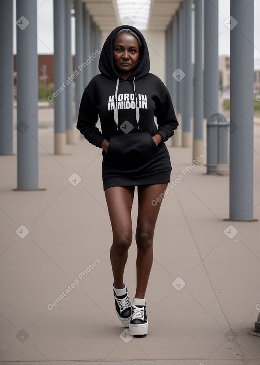 Sudanese middle-aged female with  black hair