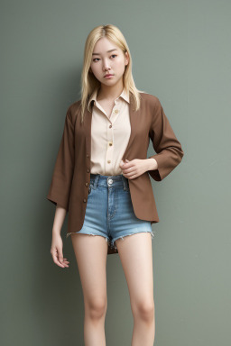 Korean young adult female with  blonde hair