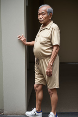 Malaysian elderly male with  brown hair