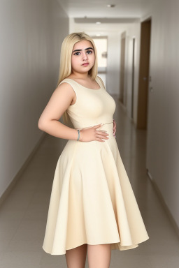 Kuwaiti teenager girl with  blonde hair