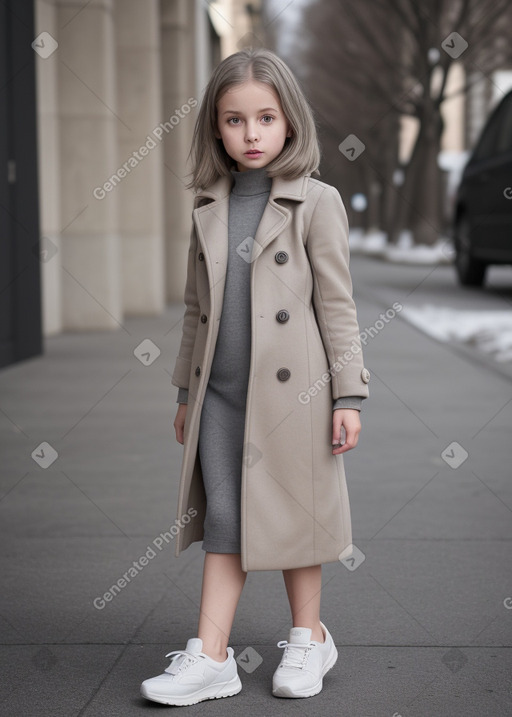 Caucasian child female with  gray hair