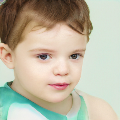 Neutral white child male with short  brown hair and brown eyes