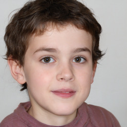 Neutral white child male with short  brown hair and brown eyes