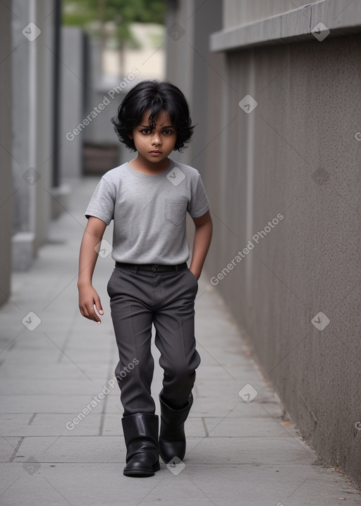 Child boy with  gray hair