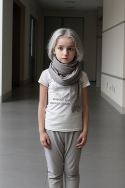 Bulgarian child girl with  gray hair