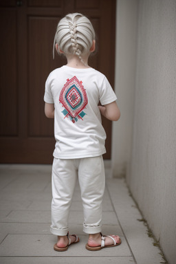 Latvian infant boy with  white hair