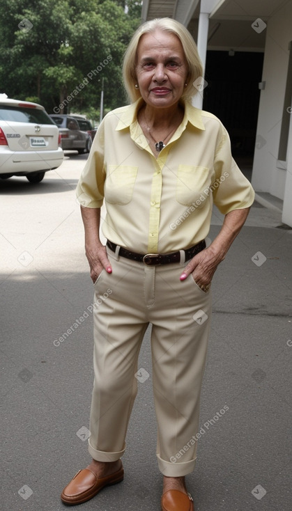 Brazilian elderly female with  blonde hair