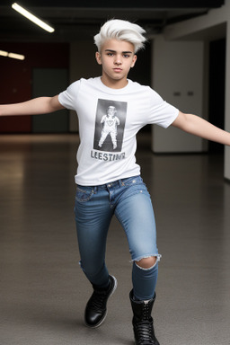 Omani teenager boy with  white hair