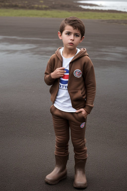 Costa rican child boy with  brown hair