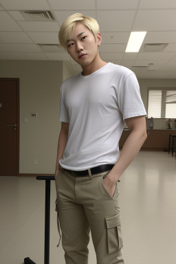 Korean young adult male with  blonde hair