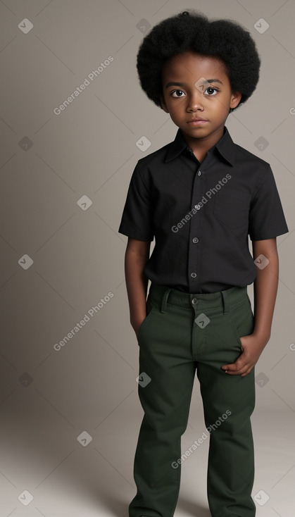 African american child boy with  black hair