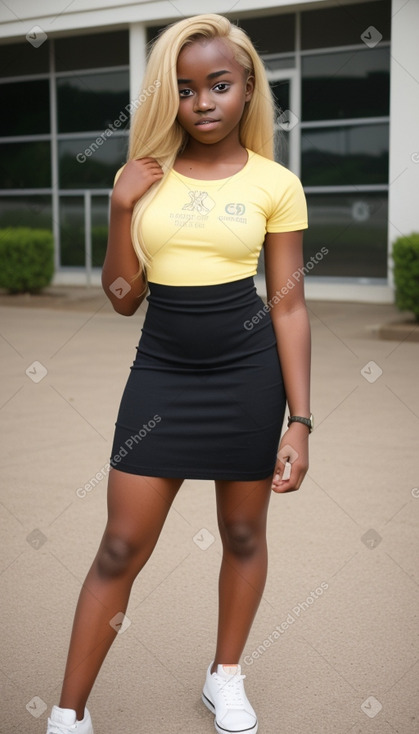Ghanaian teenager girl with  blonde hair