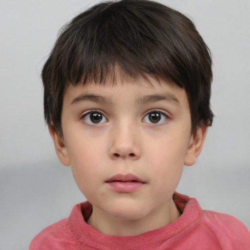 Neutral white child male with short  brown hair and brown eyes