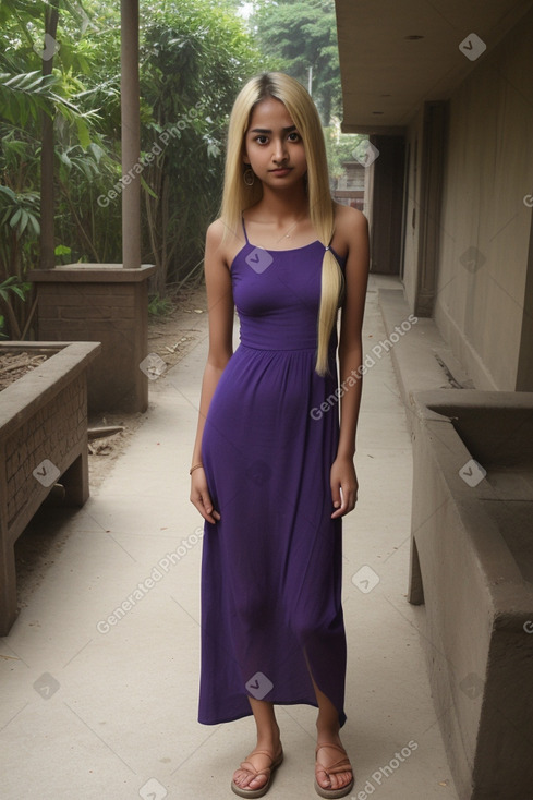 Nepalese young adult female with  blonde hair