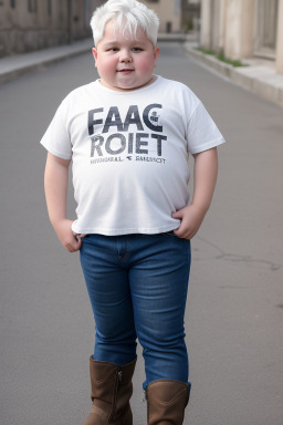 Croatian child boy with  white hair