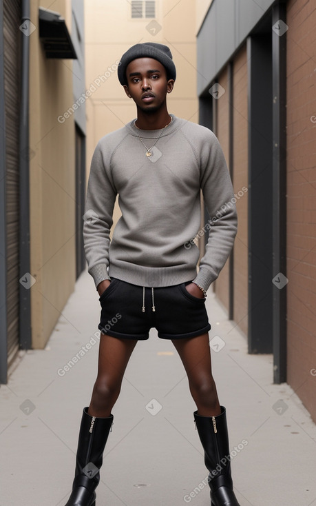 Somali young adult male with  black hair