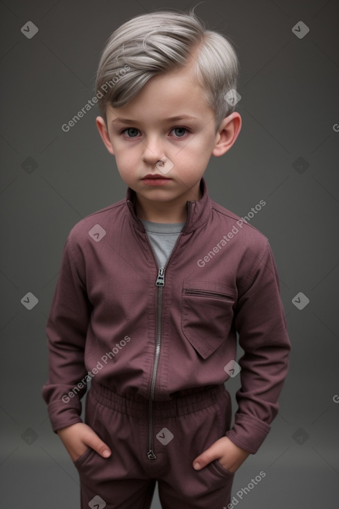 Czech child boy with  gray hair