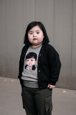 Chinese child girl with  black hair