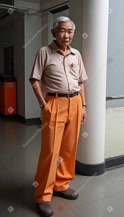 Singaporean elderly male with  gray hair