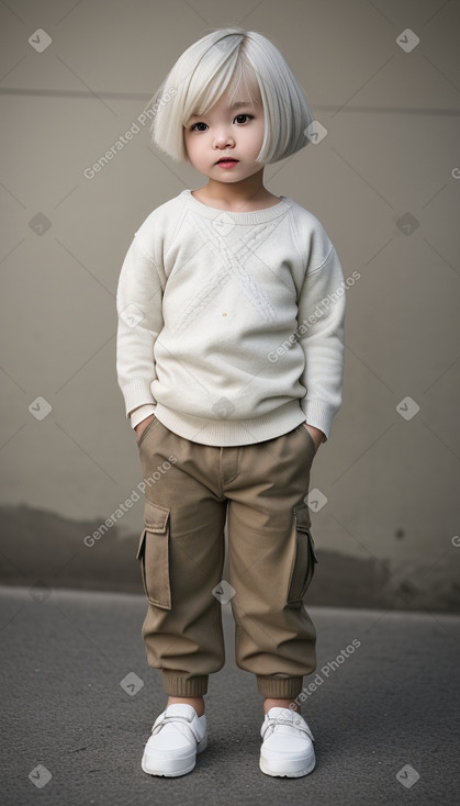 Taiwanese infant boy with  white hair