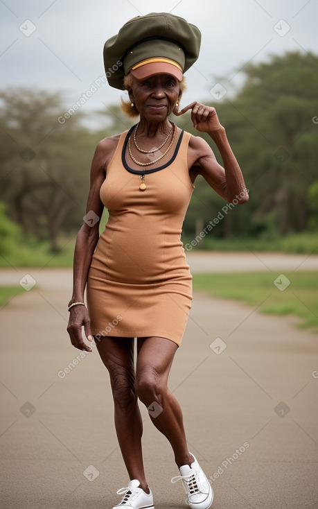 Kenyan elderly female with  ginger hair