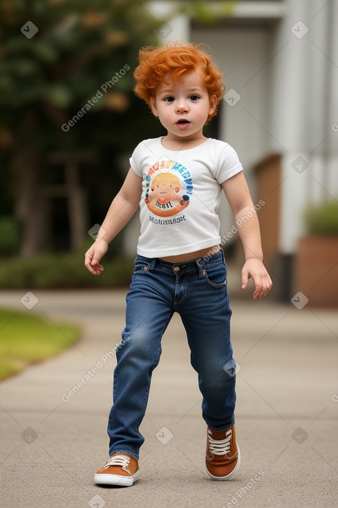 Hispanic infant boy with  ginger hair