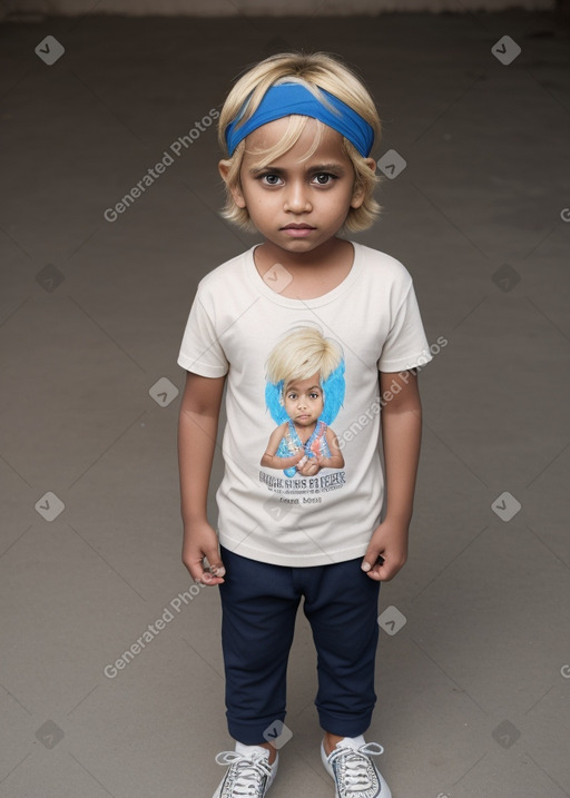 Indian child boy with  blonde hair