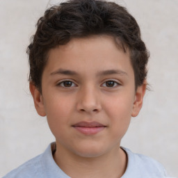 Neutral white child male with short  brown hair and brown eyes