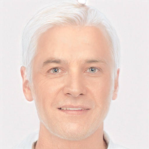 Joyful white adult male with short  blond hair and brown eyes