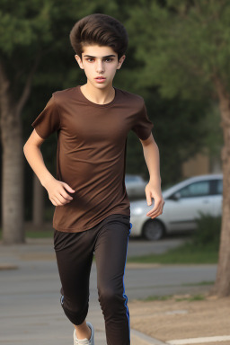 Lebanese teenager boy with  brown hair