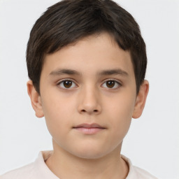 Neutral white child male with short  brown hair and brown eyes