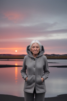 Icelandic elderly female with  gray hair