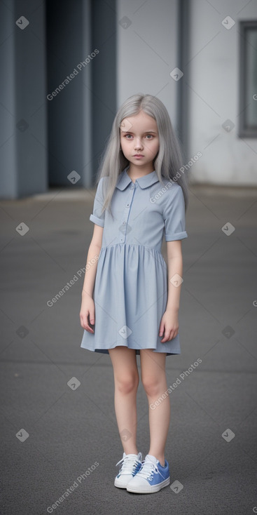 Belarusian child girl with  gray hair