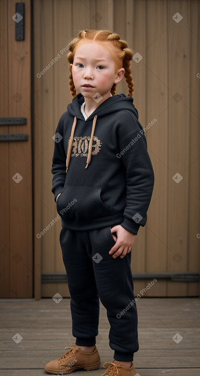 Mongolian child boy with  ginger hair