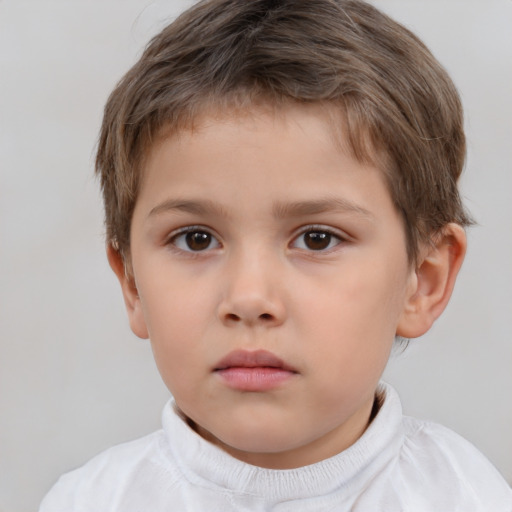 Neutral white child male with short  brown hair and brown eyes