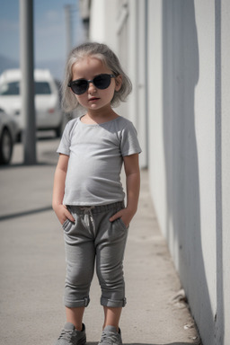 Albanian infant girl with  gray hair