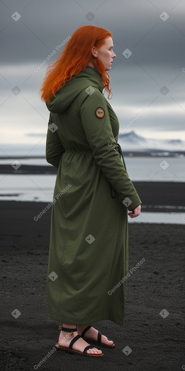 Icelandic adult female with  ginger hair