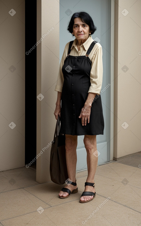 Spanish elderly female with  black hair