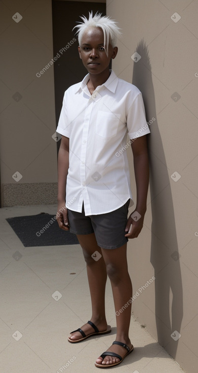 Kenyan adult non-binary with  white hair