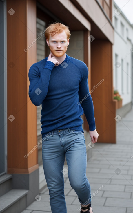 Norwegian young adult male with  ginger hair