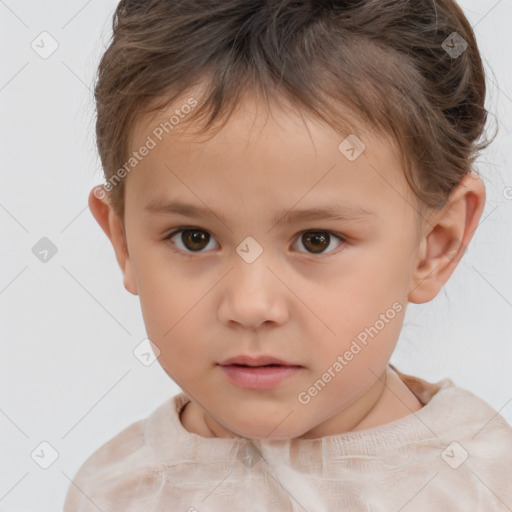 Neutral white child male with short  brown hair and brown eyes