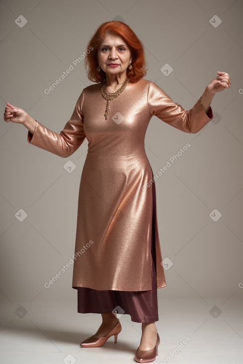 Pakistani elderly female with  ginger hair