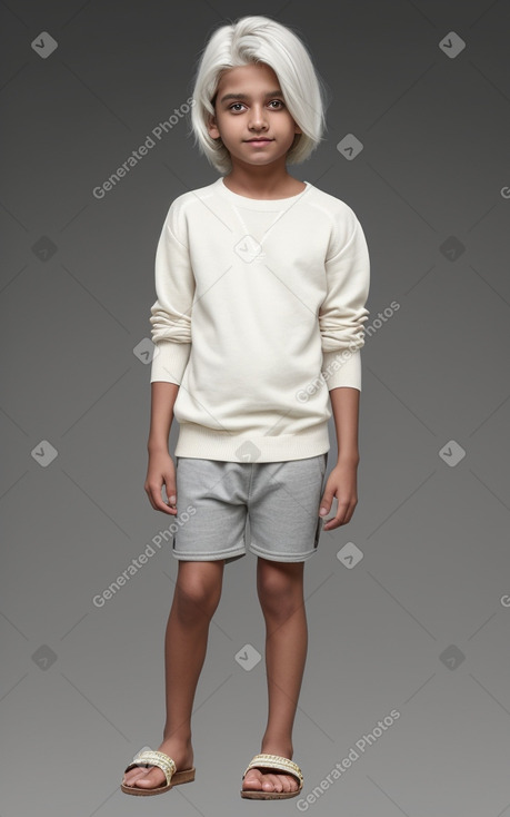 Indian child male with  white hair