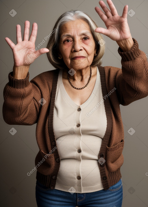 Peruvian elderly female with  brown hair