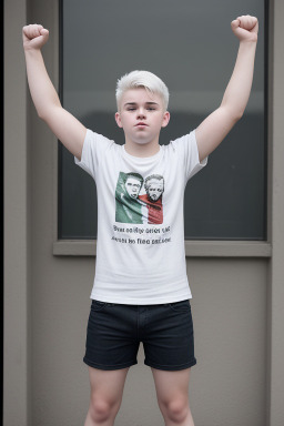 Irish teenager boy with  white hair