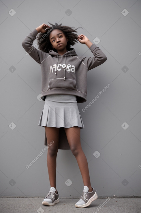 Teenager girl with  gray hair