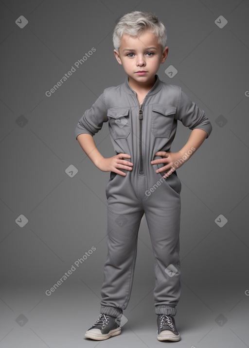 Macedonian child boy with  gray hair