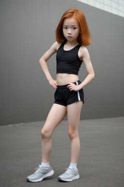 Taiwanese child girl with  ginger hair